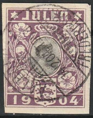 JULEMÆRKER DANMARK | 1904 - Dronning Louise UTAKKET - Pænt Stemplet